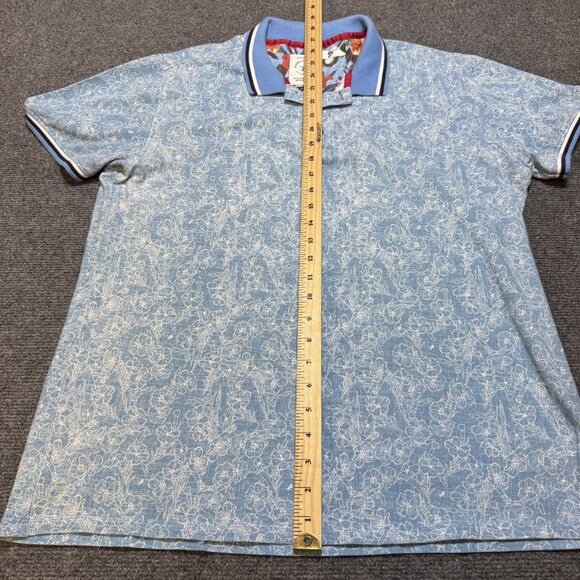 A Fish Named Fred Polo Shirt Men's L Floral AOP Print Hibiscus Resort Summer - Picture 7 of 7